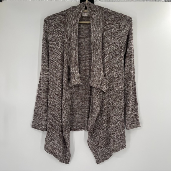 Nymphe Brown Marled Open Front Drape Cardigan - Picture 1 of 9
